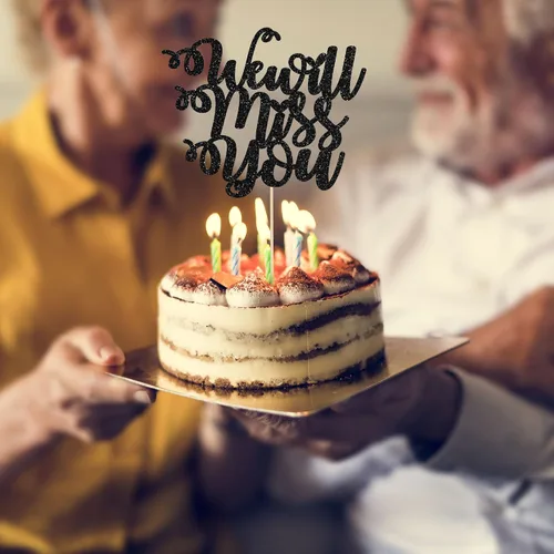 Miniatura 5 de 1 paquete de decoración para tartas con purpurina de corazón de buena suerte para cambio de trabajo, despedida de jubilación, graduación, temática