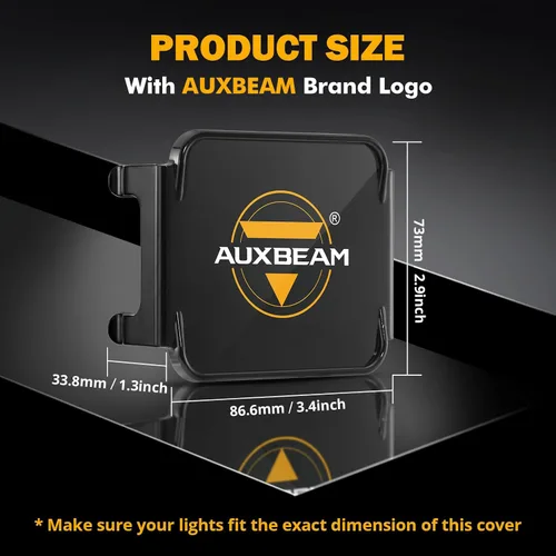 Miniatura 2 de Auxbeam Barra de luz LED blanca de 3 pulgadas y 40 W con cubiertas protectoras negras, haz de puntos, luces de zanja, luces de conducción, luces
