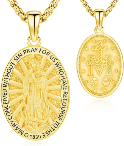 Miniatura 158 de Odinstone Collar de plata de ley 925 con medalla de San Miguel/San Cristóbal/San Benito/Crucifijo de Jesús/San Uriel/Arcángel Rafael para hombres