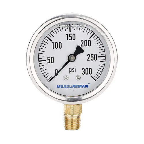 Miniatura 14 de MEASUREMAN - Manómetro de plomería relleno de glicerina, tamaño del dial de 2.5 pulgadas, 0 a 160 psi, caja de acero inoxidable, montaje trasero NPT