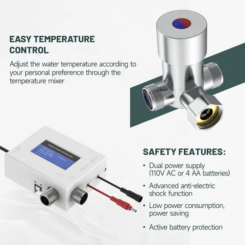 Miniatura 6 de Llave del agua del cuarto de baño, automática de Greenspring. único diseñador de llave mezcladora de monomando para fregadero con acabado en cromo