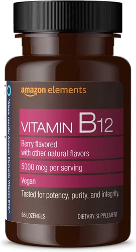 Amazon Elements Vitamina B12 Metilcobalamina 5000 mcg - Producción de energía normal y metabolismo, apoyo del sistema inmunológico - Suministro de 2