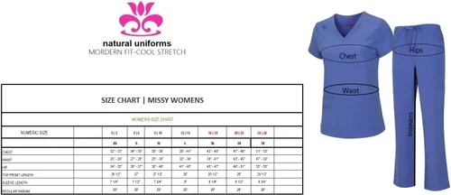Miniatura 6 de Natural Uniforms - Conjunto fresco y elástico de ropa quirúrgica con cuello en V y pantalón cargo para mujer, tallas regulares y pequeñas