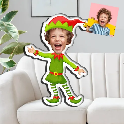 Miniatura 14 de Drawelry Almohada de Navidad con foto de cara personalizada: divertido y lindo Papá Noel animales impresión 3D retrato personalizado imagen almohada