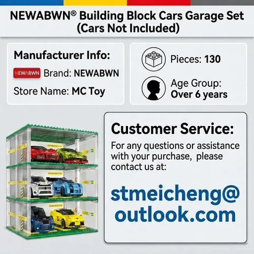 Miniatura 7 de NEWABWN - Juego de construcción de torre de estacionamiento urbano para adultos, 1144 piezas, exhibición vertical de garaje, compatible con mini