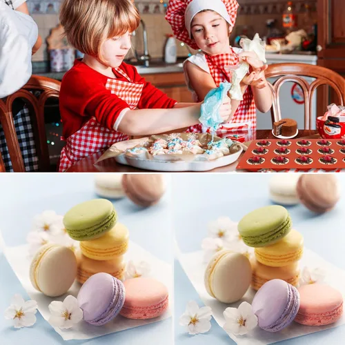 Miniatura 7 de FUGZAUD Paquete de 2 moldes cilíndricos de silicona, molde redondo de chocolate con caramelo de 15 cavidades, molde de silicona hecho a mano