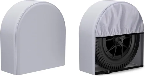 eletecpro - Juego de 2 fundas para neumáticos de RV con revestimiento impermeable y tela Oxford 600D resistente, accesorios para neumáticos a prueba