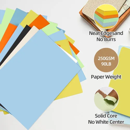 Miniatura 3 de 30 hojas de cartulina negra de 8.5 x 11 pulgadas, 250 gsm/90 libras, papel de cartulina grueso y suave, perfecto para invitaciones, menús, tarjetas