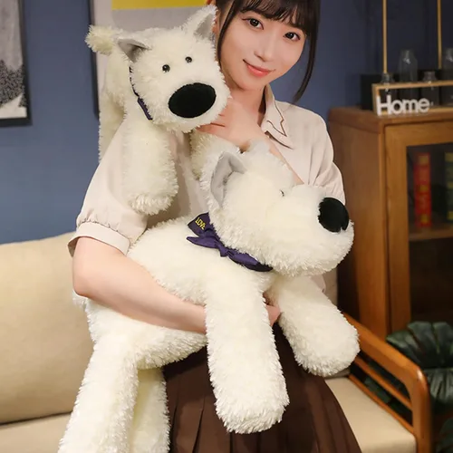 Miniatura 7 de PEACH CAT West Highland White Terrier - Almohada de felpa para perros de 17.7 pulgadas, lindos animales de peluche suaves, regalos para niños