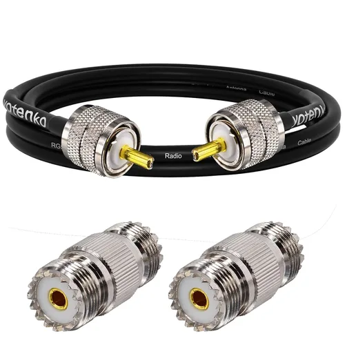 Miniatura 15 de Cable de puente PL259 de 1 pie - Cable coaxial RG58 de 15 pulgadas corto 50 ohmios coaxial para medidor SWR radio de radioaficionado radio CB