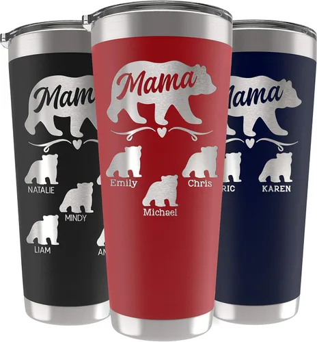 Miniatura 6 de Vaso de Mamá Oso, vaso personalizado para mamá Oro Rosa
