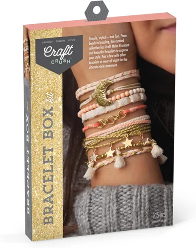 Kit de Fabricación de Pulseras Craft Crush - Kit de Pulseras de Amistad, Suministros para Hacer Joyería, Artes y Manualidades, Actividades para