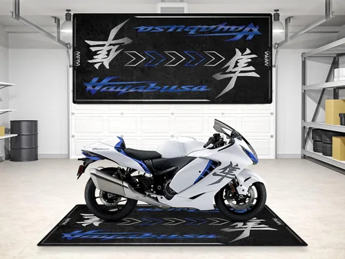 Miniatura 10 de Alfombra de estacionamiento para Suzuki Hayabusa, alfombrilla de exhibición y fosa, lavable, antideslizante para garaje y alfombra de piso de sala