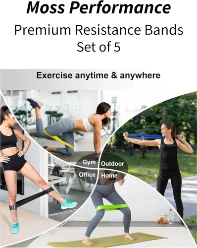 Miniatura 5 de Bandas de resistencia de alta calidad, para terapia física, entrenamiento de fuerza, ejercicio de pilates, entrenamientos en casa, bandas de goma