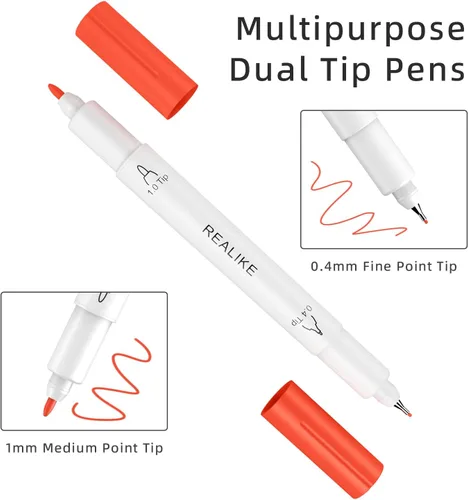 Miniatura 5 de REALIKE Bolígrafos infusibles de doble punta compatibles con Cricut Joy/Xtra, juego de 36 marcadores de sublimación (punta de 0.4 y punta 1.0)