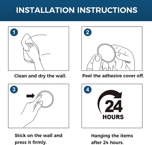 Miniatura 4 de Ganchos adhesivos para baños, 4 ganchos para toallas para colgar sombrero, bata, abrigo, ganchos para cocina, ganchos adhesivos fuertes sin daños