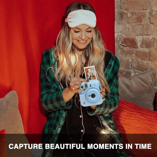 Miniatura 7 de CAIYOULE Funda para cámara para Fujifilm Instax Mini 12 cámara de película instantánea, bolsa cruzada protectora de cuero para cámara Fuji Mini 12