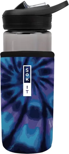 Miniatura 150 de Sok It BotlSok Funda para botella de agua con cubierta de neopreno aislante (Floral abstracto, se ajusta a CamelBak o Nalgene de 12 onzas)