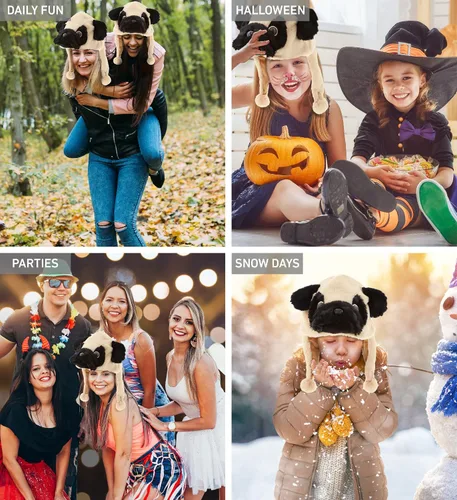 Miniatura 3 de DolliBu Gorro de felpa – Gorro de peluche de forro polar súper suave con orejeras, acogedor sombrero de invierno cálido para niños – Talla única