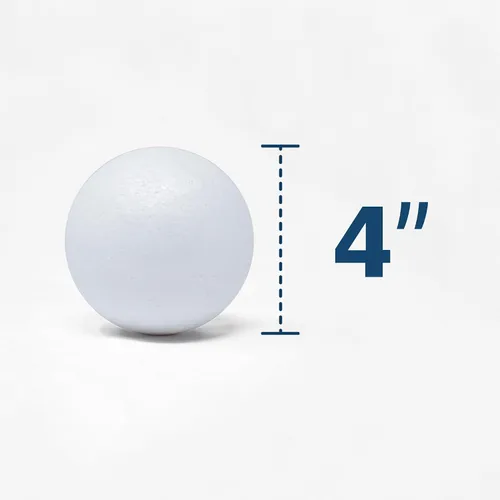 Evershine 12 paquetes de bolas de espuma de poliestireno para manualidades de 4 pulgadas - Bolas de espuma de poliestireno blancas lisas para