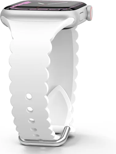 Miniatura 20 de Sunnywoo Correa Deportiva de Silicona con Encaje Compatible con Apple Watch de 38mm 40mm 41mm 42mm 44mm 45mm 46mm 49mm para Mujeres, Correa de Puño
