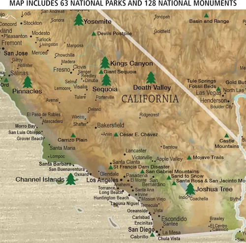 Miniatura 7 de HolyCowCanvas Mapa de viaje de Estados Unidos con alfileres en lienzo, parques nacionales, mapa de alfileres de Estados Unidos para marcar viajes