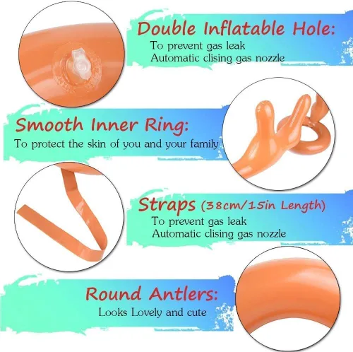 Miniatura 4 de 3 Pack Easter Inflatable Easter Games Set, 18 Pieces Inflatable Reindeer Antler Ring Toss Party Game for Kids Adults Family, Indoor Outdoor Ring