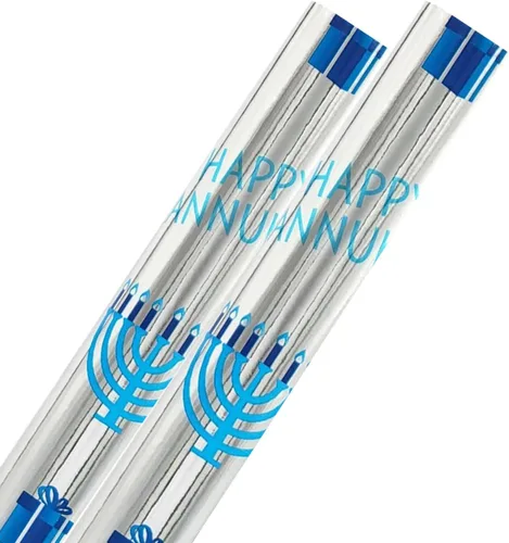 Miniatura 13 de The Dreidel Company Paquete de 4 Papel de Regalo con Diseño Temático de Hanukkah, Rollo de Chanukah de 17.5" X 180" (15 Pies) Pulgadas Hoja Papel