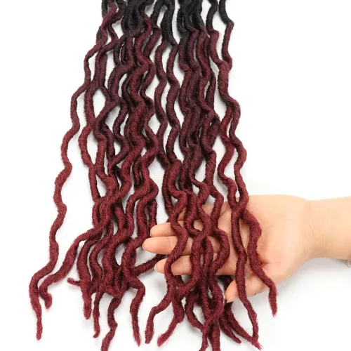 Miniatura 4 de Eliza Rastas gitanas onduladas de 18 pulgadas, cabello de ganchillo suave, 6 paquetes de trenzas sintéticas de diosa, raíces africanas, extensiones