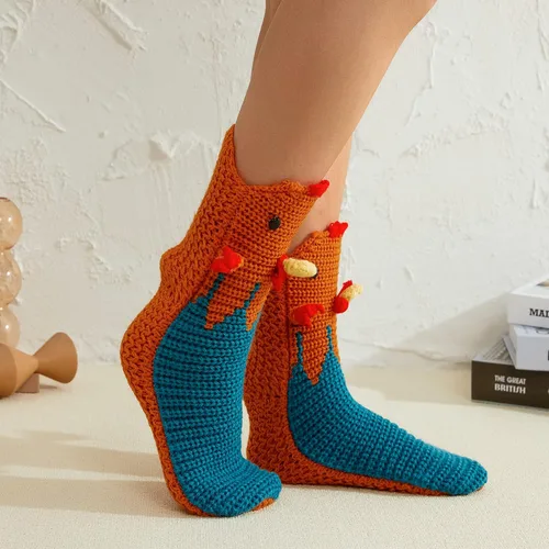 Miniatura 4 de Calcetines divertidos de animales para niños y adultos, calcetines de punto de tiburón de dibujos animados, calcetines de piso de animales