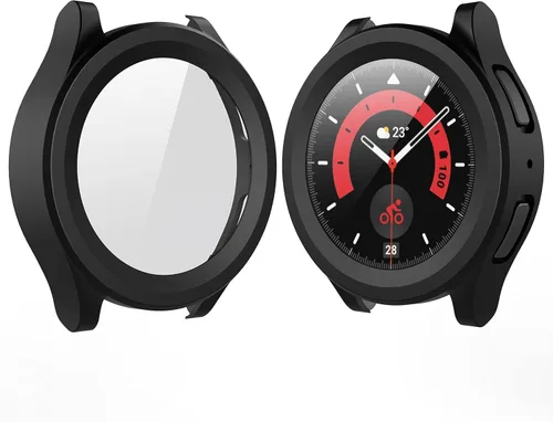 Miniatura 12 de Langboom Funda rígida negra compatible con Samsung Galaxy Watch 5 Galaxy Watch 4 de 1.732 pulgadas (1.732 in) con protector de pantalla, protector