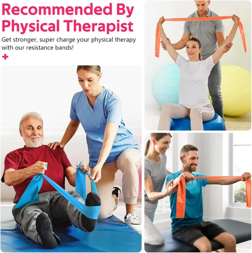 Miniatura 4 de Bandas de resistencia para entrenamiento, bandas de ejercicio para terapia física, estiramiento, recuperación, pilates, rehabilitación