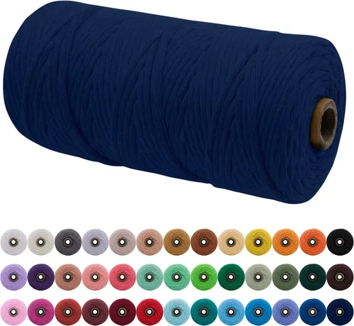 Miniatura 103 de JeogYong Cordón de macramé de un solo hilo 2mm x 164 yardas (492 pies) Cuerda de algodón suave, hilo de macramé 2 mm, suministros de macramé