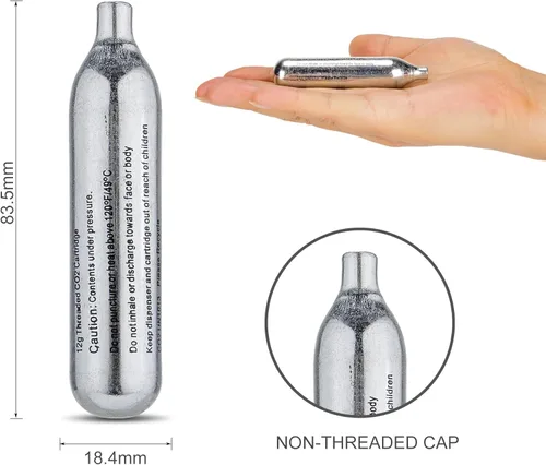 Miniatura 3 de Cartuchos de CO2 de 8 gramos / 12 gramos, sin rosca, cartuchos de cilindro de CO2 de alta calidad para pistolas de paintball, pistolas