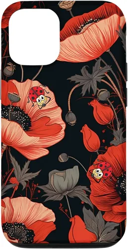 Miniatura 27 de Funda para iPhone 11 Poppy Flower Ladybug Red & Black