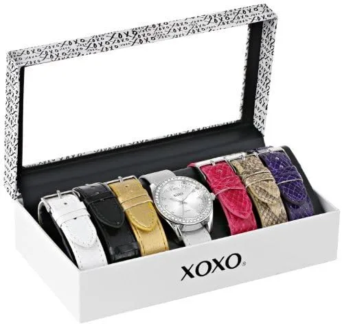 Miniatura 2 de XOXO XO9062 Reloj en tono plateado con bandas intercambiables para mujer