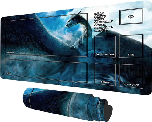 Miniatura 12 de TCG - Tapete de juego con zonas de 23.6 x 13.7 pulgadas, juego de mesa Dragon MTG, juego de cartas coleccionables para TCG MTG Playmat diseños