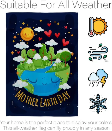 Miniatura 6 de Breeze Decor - Juego de bandera para jardín con soporte de expresión de paz y apoyo a la paz y protección del medio ambiente para decoración