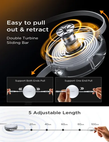 Miniatura 7 de LISEN Cable de carga retráctil 5 en 1, cable de carga múltiple de 60 W con puertos USB-C/A/L, cargadores retráctiles para múltiples dispositivos