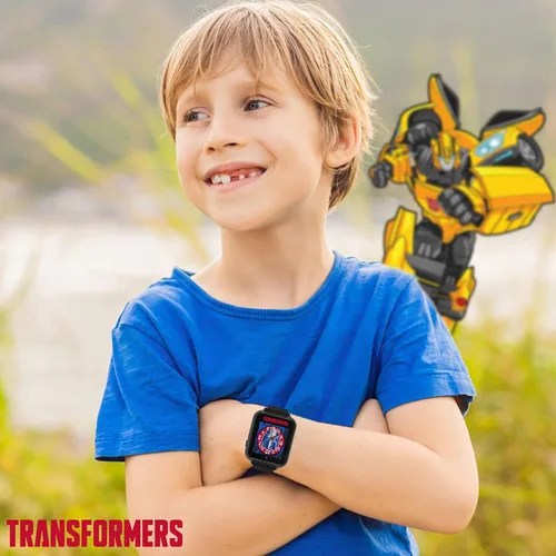 Miniatura 5 de Transformers - Reloj inteligente para niños con cámara selfie, 10 caras de reloj intercambiables, podómetro, juegos jugables y más, tecnología
