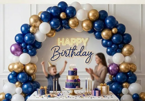 Miniatura 5 de Paquete de 50 globos cromados de color azul metálico - Globos de látex azul real de 12 pulgadas de doble relleno para bodas, graduaciones