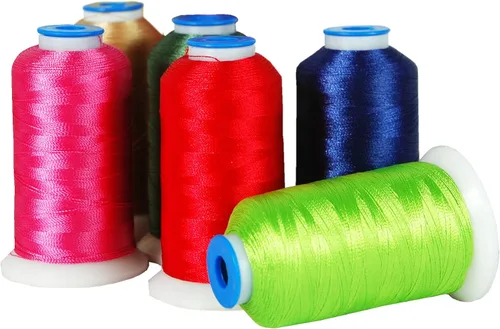 Miniatura 7 de Carretes de hilo de poliéster, 1000 m – 160 colores – Peso del hilo: 40 40wt trilobal polyester embroidery thread with bright sheen. Works with