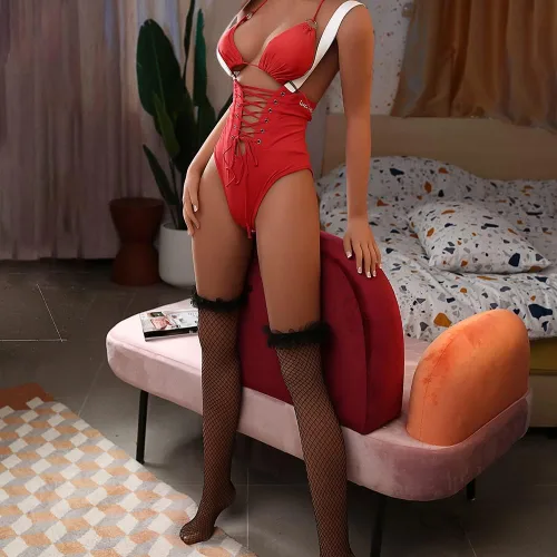 Miniatura 10 de Muñeca sexual de tamaño real de 4.2 pies para hombres, muñeca sexual rubia barata de cuerpo completo posable TPE piel marrón masculino real