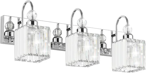 Miniatura 25 de Ralbay - Luces LED modernas de tocador para baño de 5 luces, luces de tocador de cristal sobre espejo, lámparas modernas de tocador para baño
