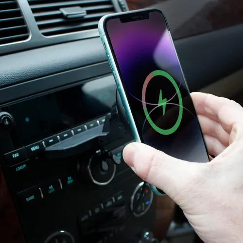 Miniatura 3 de Galvanox Soporte de carga inalámbrica para teléfono con ranura de CD para automóvil, cargador de montaje magnético con accesorio seguro