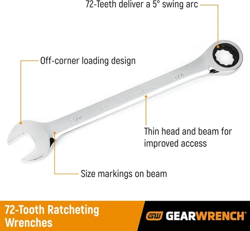 Miniatura 2 de GEARWRENCH Llave combinada de trinquete de 12 puntos, 1/2" - 9016D