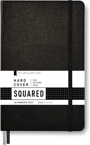 Miniatura 24 de Minimalism Art, diario de tapa dura premium, tamaño pequeño, clásico de 5" x 8.3", de 122 páginas numeradas, bolsillo con refuerzo, marcador