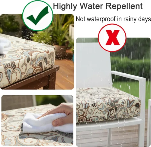 Miniatura 5 de NettyPro Fundas de Cojines de Asiento de Repuesto para Sillas de Patio, Resistentes al Agua con Protección UV, Fundas Deslizantes para Cojines