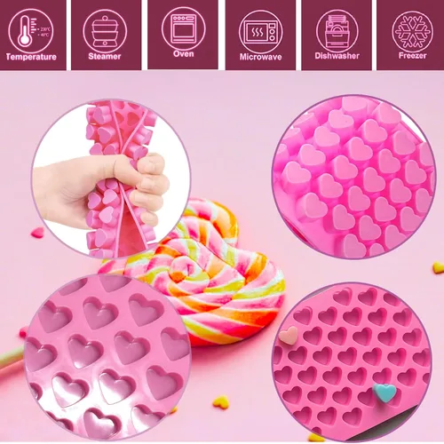 Miniatura 5 de 2 moldes de silicona de corazón antiadherentes de grado alimenticio reutilizable para hornear, para gelatina, dulces, suministros para hacer