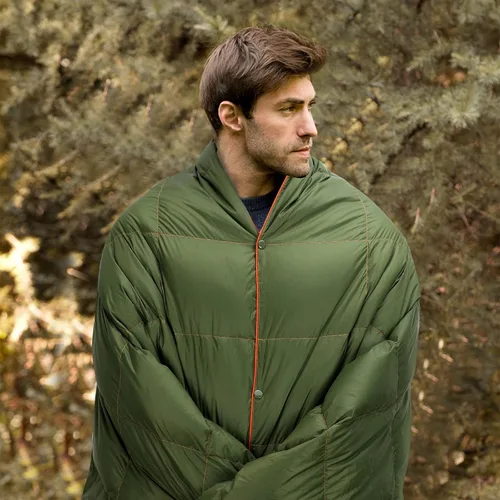 Miniatura 5 de Manta de plumón para campamento: ligera, plegable, inflada, portátil, resistente al agua, colcha para mochileros para acampar al aire libre, viajes